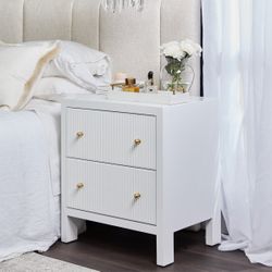 Ariana Bedside Table - Large White