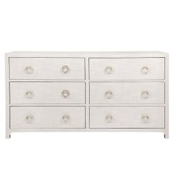 Astley 6 Drawer Upholstered Chest - Natural