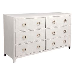 Astley 6 Drawer Upholstered Chest - Natural