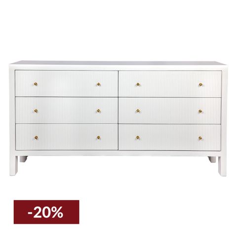 Ariana 6 Drawer Chest - White