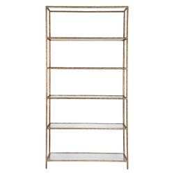 Heston Shelving Unit - Brass