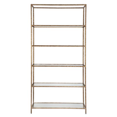 Heston Shelving Unit - Brass