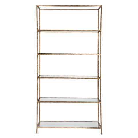Heston Shelving Unit - Brass