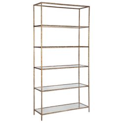 Heston Shelving Unit - Brass