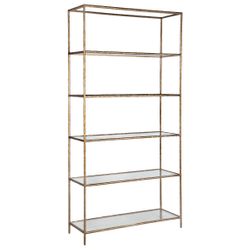 Heston Shelving Unit - Brass