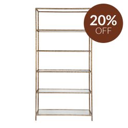 Heston Shelving Unit - Brass