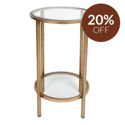 Cocktail Glass Petite Side Table - Antique Gold