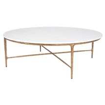 Heston Marble Round Coffee Table - Brass