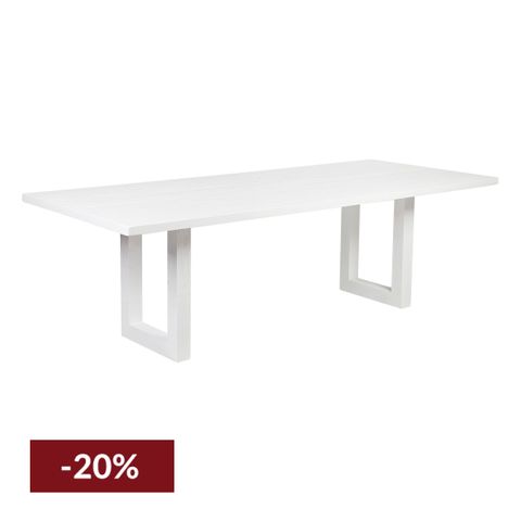 Leeton Oak Dining Table - 2.4m White