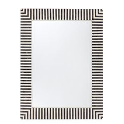 Indi Bone Inlay Wall Mirror - Black