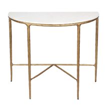 Heston Marble Demilune Table - Brass