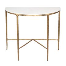 Heston Marble Demilune Table - Brass