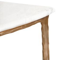 Heston Marble Demilune Table - Brass