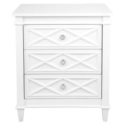 Plantation Bedside Table -  Large White