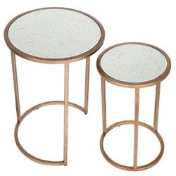 Serene Nesting Side Tables - Antique Gold