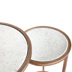 Serene Nesting Side Tables - Antique Gold