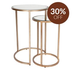 Serene Nesting Side Tables - Antique Gold