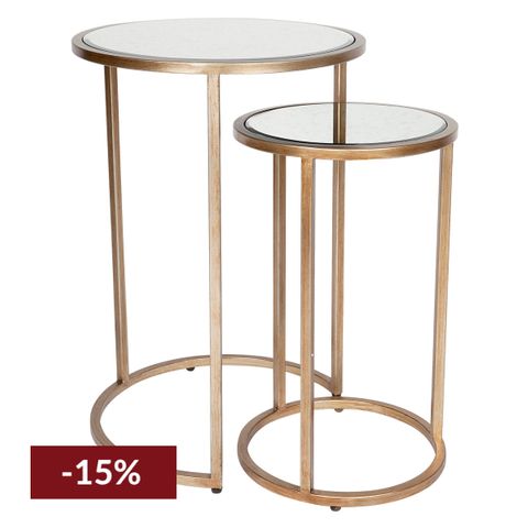 Serene Nesting Side Tables - Antique Gold