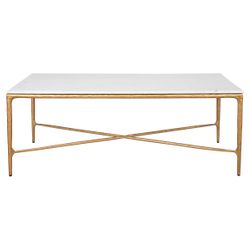 Heston Marble Rectangle Coffee Table - Brass