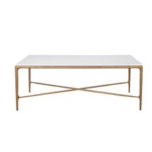 Heston Marble Rectangle Coffee Table - Brass