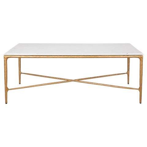 Heston Marble Rectangle Coffee Table - Brass