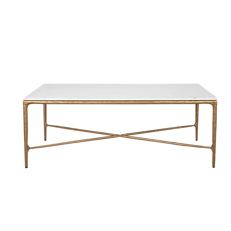 Heston Marble Rectangle Coffee Table - Brass