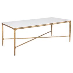 Heston Marble Rectangle Coffee Table - Brass