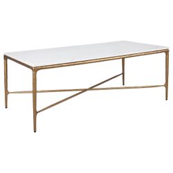 Heston Marble Rectangle Coffee Table - Brass