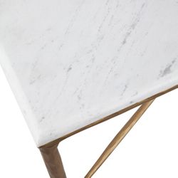 Heston Rectangle Marble Coffee Table - Brass