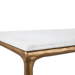 Heston Rectangle Marble Coffee Table - Brass