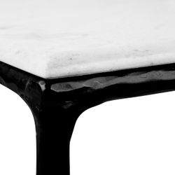 Heston Rectangle Marble Coffee Table - Black
