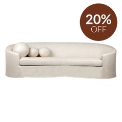 Elle 3 Seater Slip Cover Sofa - Natural Linen