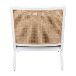 Kane White Rattan Arm Chair - Natural Linen - OUTLET NSW