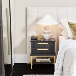 Aimee Bedside Table - Small Black