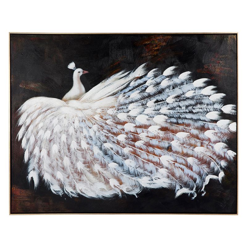 Le Grande Peacock Oil On Canvas Painting