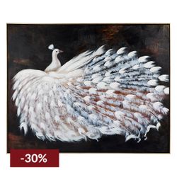 Le Grande Peacock Oil On Canvas Painting