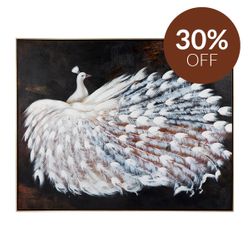 Le Grande Peacock Oil On Canvas Painting