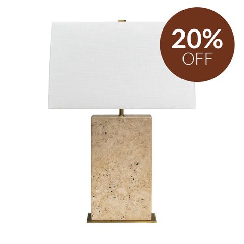 Dominique Travertine Table Lamp