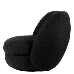 Aurora Swivel Chair - Black Onyx Boucle