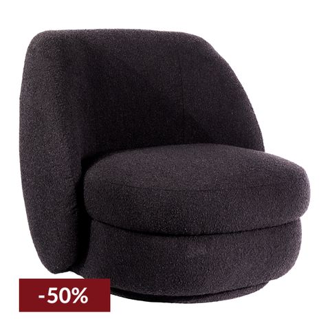 Aurora Swivel Chair - Black Onyx Boucle