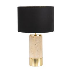 Paola Travertine Table Lamp - Black Shade