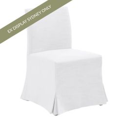 Brighton Slip Cover Dining Chair - White Linen - OUTLET NSW