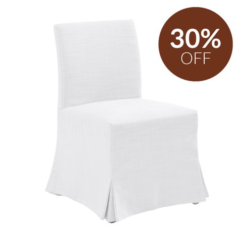 Brighton Slip Cover Dining Chair - White Linen
