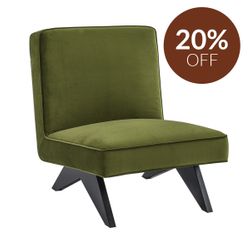 Martyn Slipper Chair - Olive Velvet