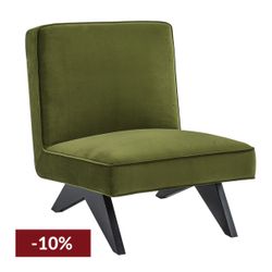 Martyn Slipper Chair - Olive Velvet