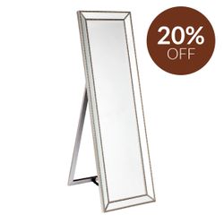 Zeta Cheval Mirror - Antique Silver