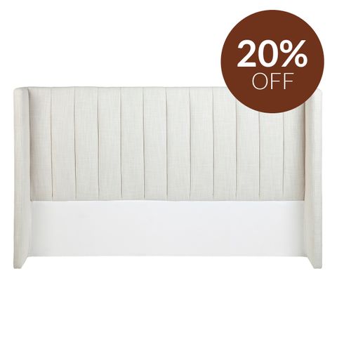 Central Park King Bedhead - Natural Linen