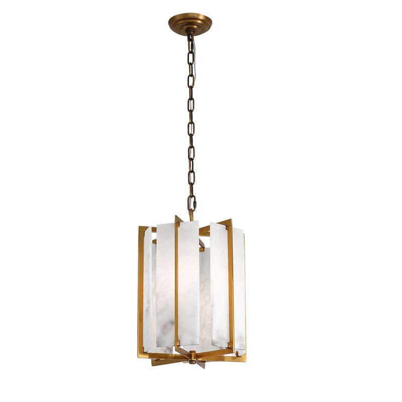 Palermo Alabaster Pendant - Antique Brass