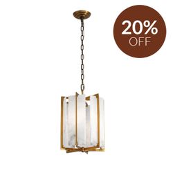 Palermo Alabaster Pendant - Antique Brass