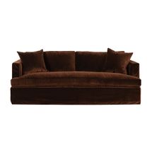 Birkshire 3 Seater Slip Cover Sofa - Dark Chocolate Velvet
